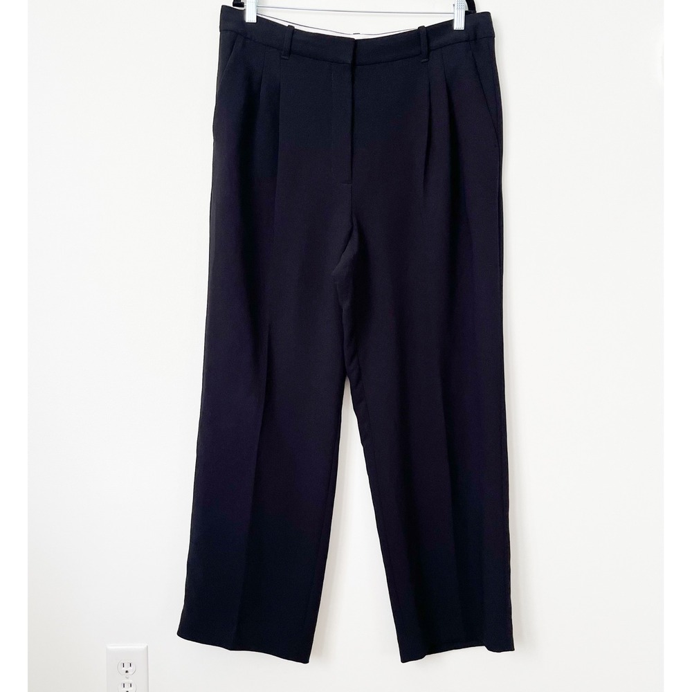 Aritzia Wilfred The Effortless Pant Black Womens 16 Wide Leg Pleated Office